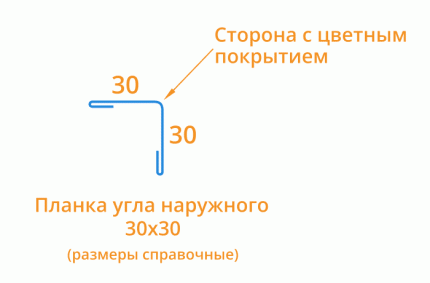 Планка угла наружного 30х30х2000 (ECOSTEEL_MA-01-Беленый Дуб-0.5) цвет 