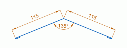 Планка конька плоского простая 115х115х2000 (ПЭ-01-1015-0.45) цвет RAL 1015