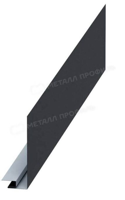 Планка карнизного свеса сложная 185х50х2000 (VALORI-20-Grey-0.5) цвет Grey