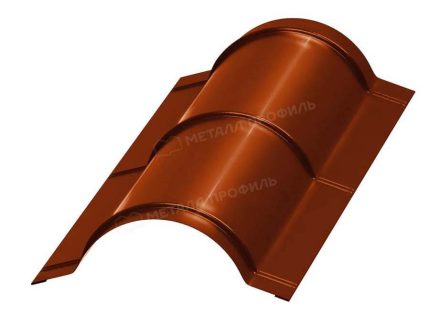 Планка конька круглого R110х2000 (AGNETA-03-Copper|Copper-0.5) цвет Copper Медь