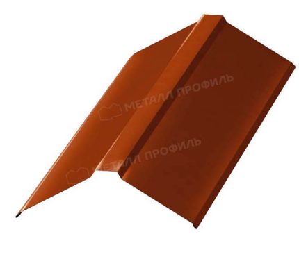 Планка конька плоского 150х150х2000 (AGNETA-03-Copper|Copper-0.5) цвет Copper Медь