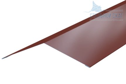 Планка конька плоского простая 115х115х2000 (ПЭ-01-3009-0.45) цвет RAL 3009