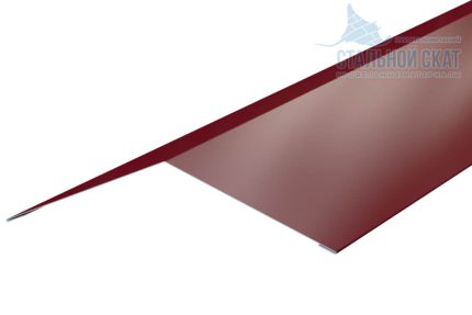 Планка конька плоского простая 145х145х2000 (ПЭ-01-3005-0.45) цвет RAL 3005
