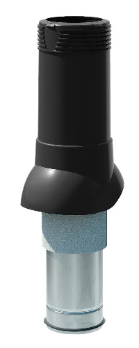 Вентиляционный выход изолированный ТехноНИКОЛЬ D125/160 черный цвет 