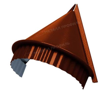 Заглушка конька круглого конусная (AGNETA-03-Copper|Copper-0.5) цвет Copper Медь