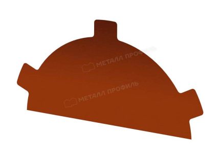 Заглушка конька круглого простая (AGNETA-03-Copper|Copper-0.5) цвет Copper Медь